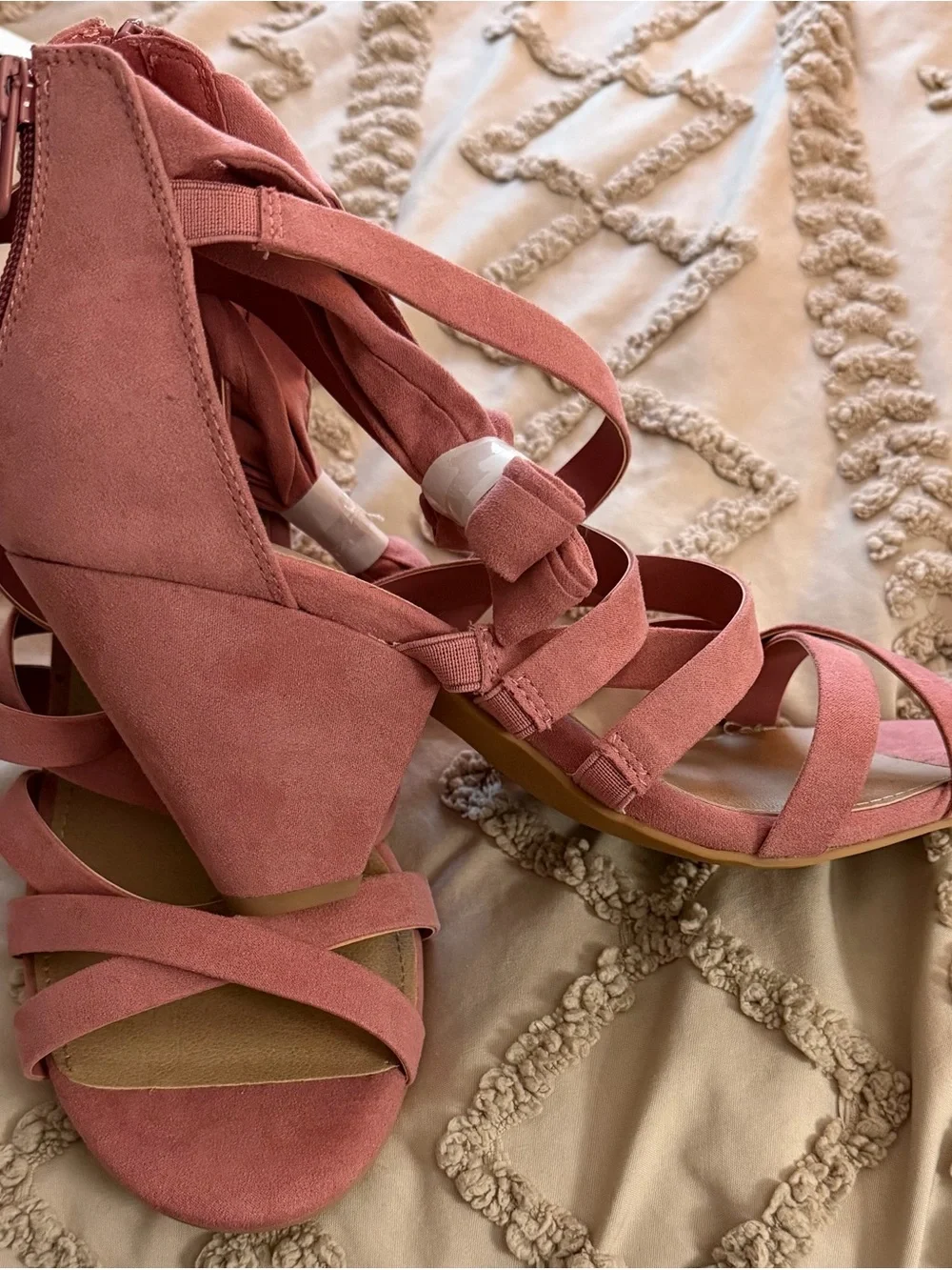 torrid Rose Pink Strappy Lace-Up Sandals
